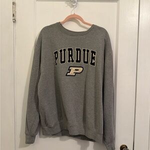 Colosseum Gray Purdue Crewneck Sweater